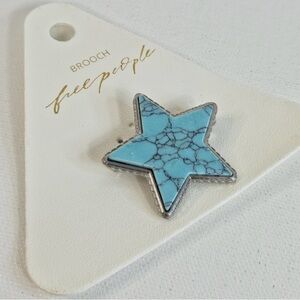 Free People High Roller Blue Star Brooch NWT